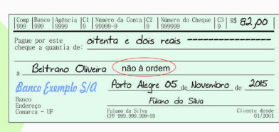 Cheque nominal é cruzado